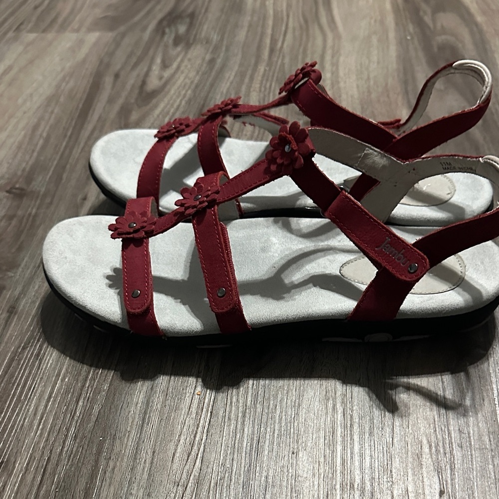 Jambu Women's Red Floral Sandals - Picture 3 of 10